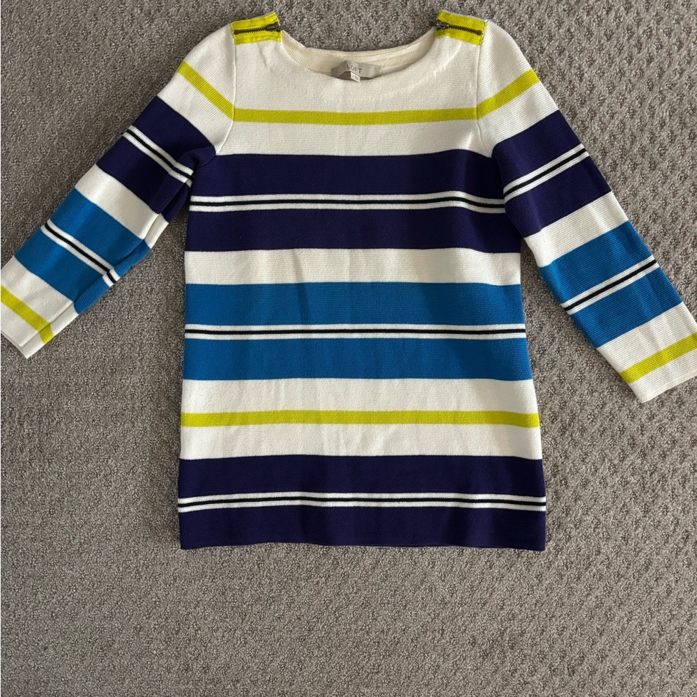 LOFT women’s Striped Blue purple yellow sweater